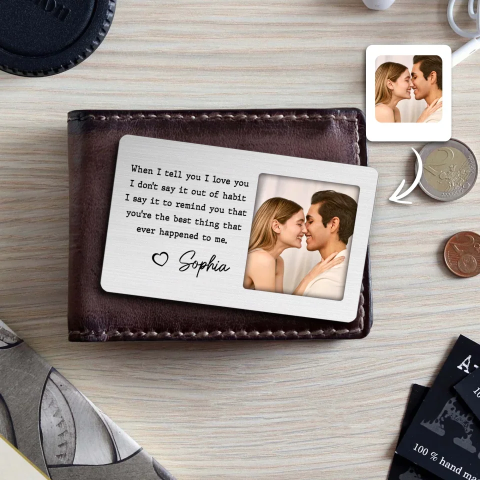 Custom Photo, Cartoon Style Dear Love Of My Life - Couple Personalized Custom Wallet Card - Gift For Husband Wife, Anniversary, Valentine's Day - Image 4