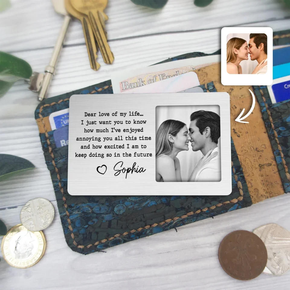 Custom Photo, Cartoon Style Dear Love Of My Life - Couple Personalized Custom Wallet Card - Gift For Husband Wife, Anniversary, Valentine's Day - Image 5