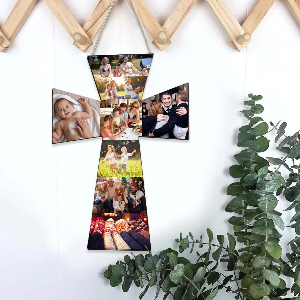 Custom Photo Collage - Personalized Upload Image Wooden Sign - Christian Gifts - Image 3