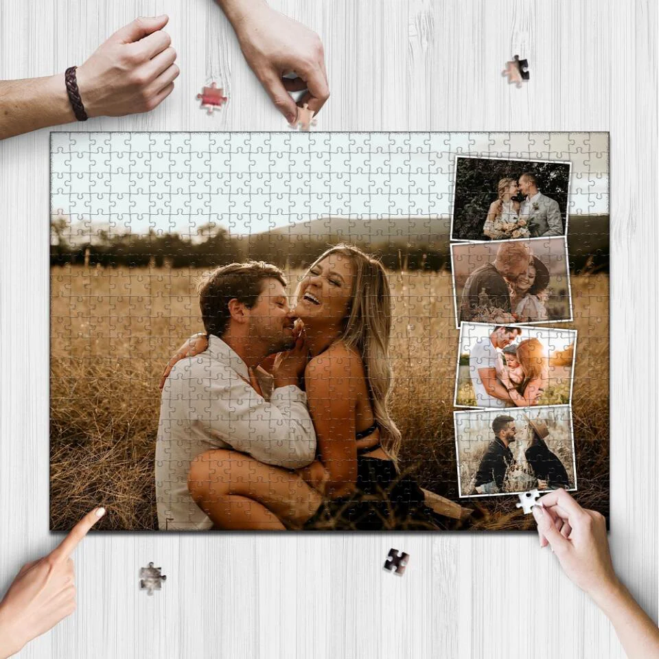 Personalized Valentine Gifts - Custom Photo Collage - Jigsaw Puzzle - Gift For Family Couple Friends - Image 4