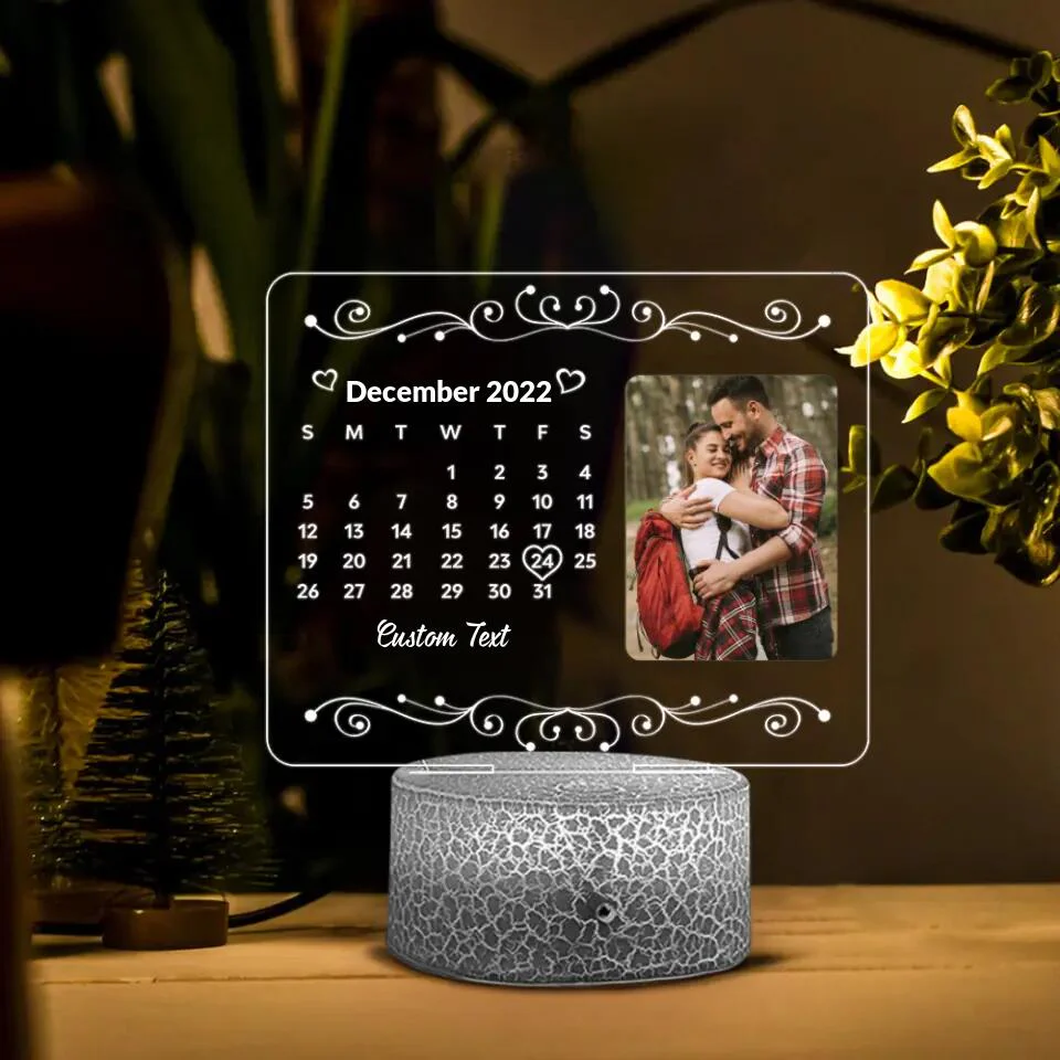 Personalized Valentine Gifts - Loving Light - Customizable 3D LED Photo & Date Lamp - Image 2