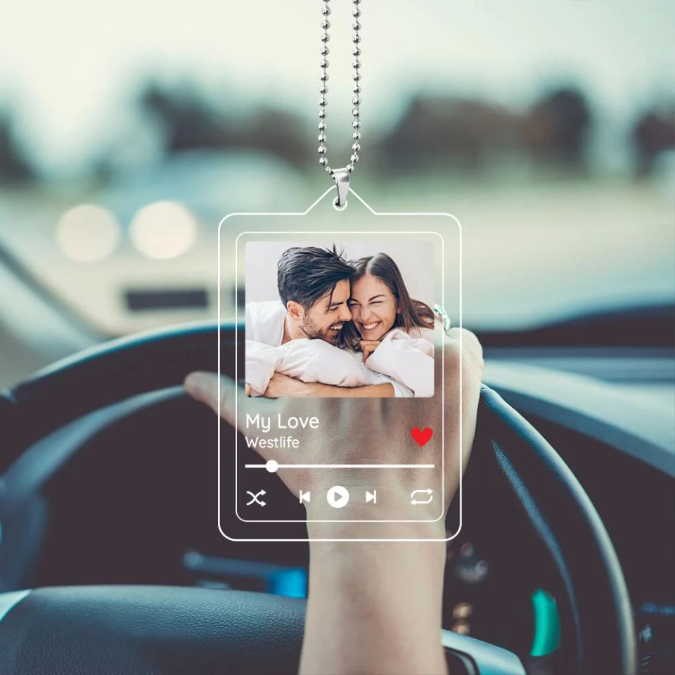 Custom Photo Song's Name - Personalized Car Ornament - Image 6