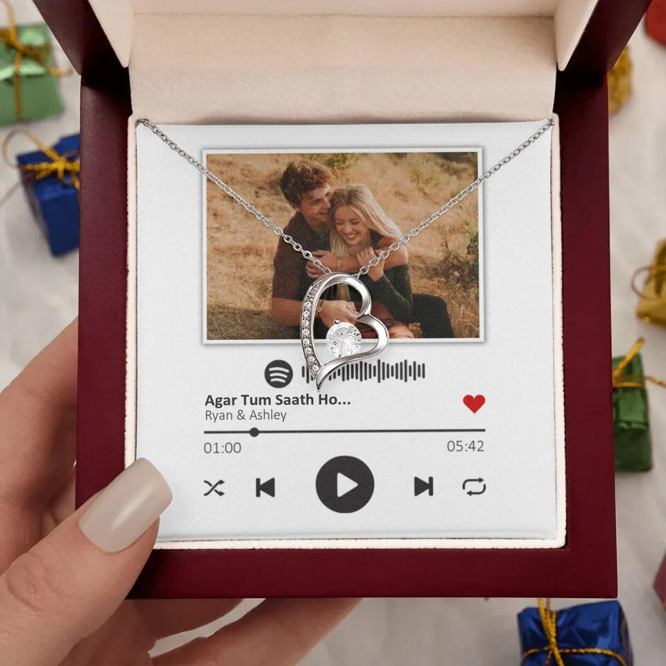 Custom Song Photo Necklace Gift For Her, Girlfriend, Wife On Anniversary - Image 11