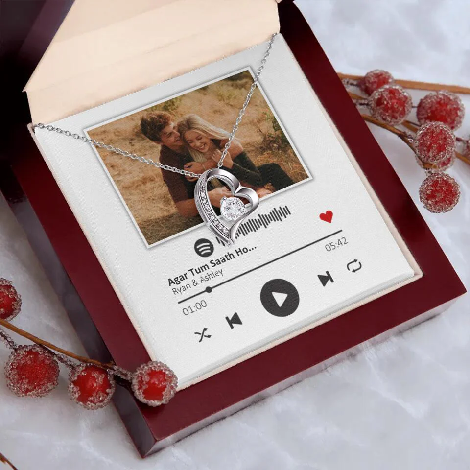 Custom Song Photo Necklace Gift For Her, Girlfriend, Wife On Anniversary - Image 13