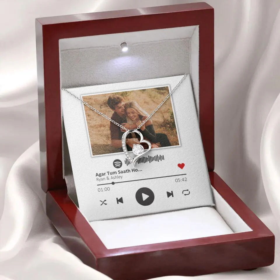 Custom Song Photo Necklace Gift For Her, Girlfriend, Wife On Anniversary - Image 14