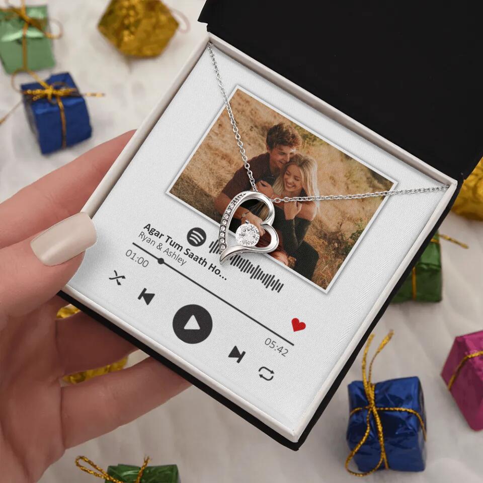 Custom Song Photo Necklace Gift For Her, Girlfriend, Wife On Anniversary - Image 3