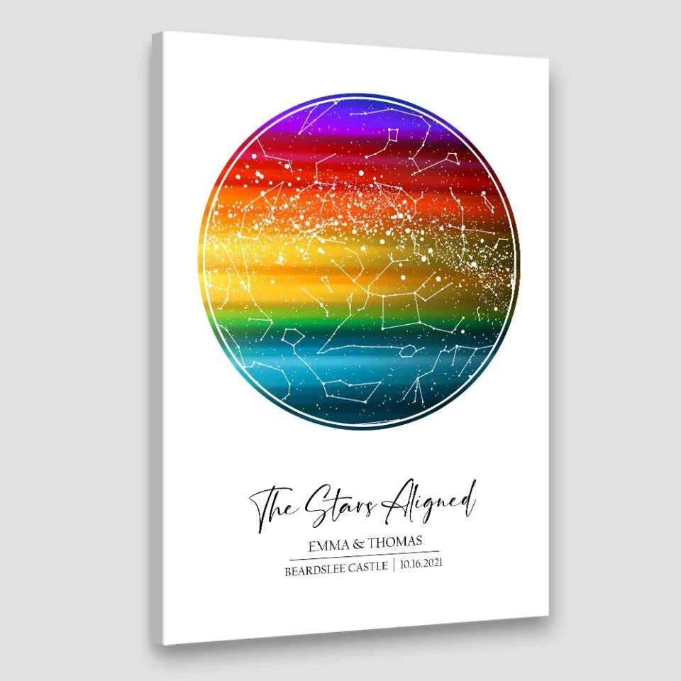 Custom Star Map LGBT Night Sky Custom Canvas Poster Anniversary Gift For Couples - Image 12