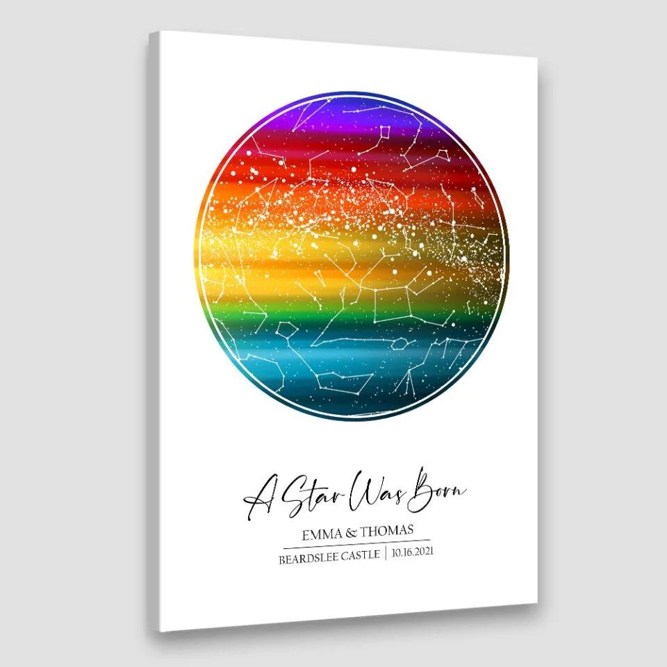 Custom Star Map LGBT Night Sky Custom Canvas Poster Anniversary Gift For Couples - Image 15