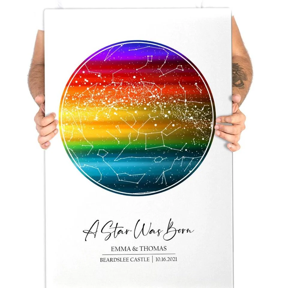 Custom Star Map LGBT Night Sky Custom Canvas Poster Anniversary Gift For Couples - Image 16