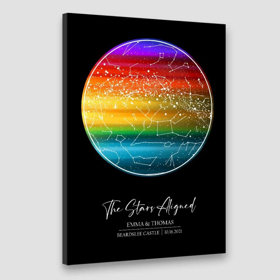 Custom Star Map LGBT Night Sky Custom Canvas Poster Anniversary Gift For Couples - Image 18