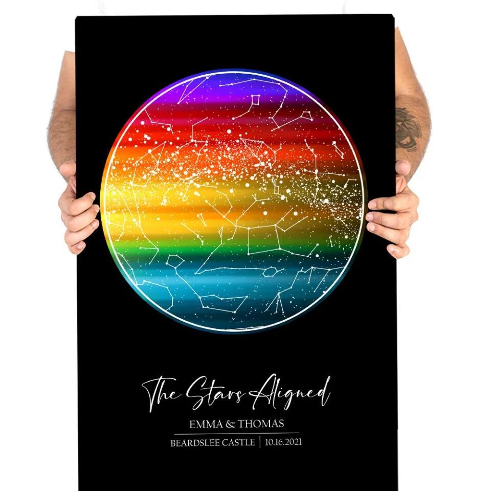 Custom Star Map LGBT Night Sky Custom Canvas Poster Anniversary Gift For Couples - Image 19
