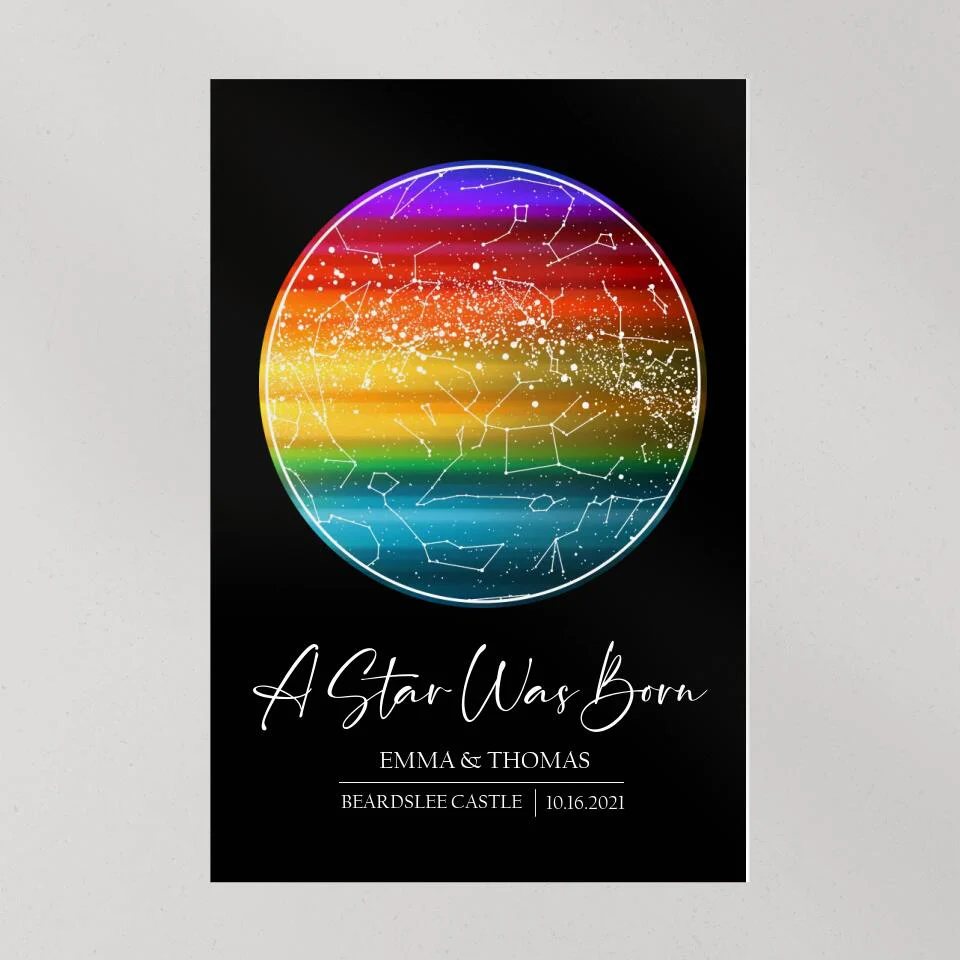 Custom Star Map LGBT Night Sky Custom Canvas Poster Anniversary Gift For Couples - Image 3