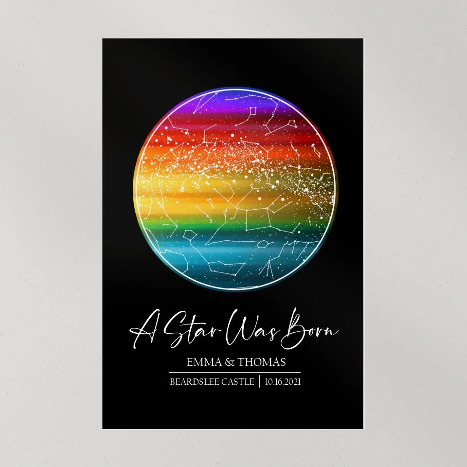 Custom Star Map LGBT Night Sky Custom Canvas Poster Anniversary Gift For Couples - Image 4