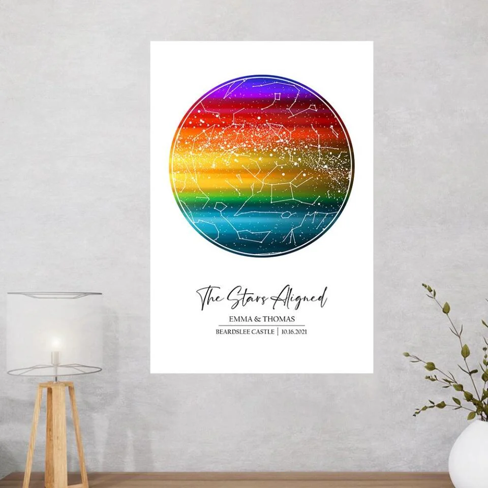 Custom Star Map LGBT Night Sky Custom Canvas Poster Anniversary Gift For Couples - Image 5