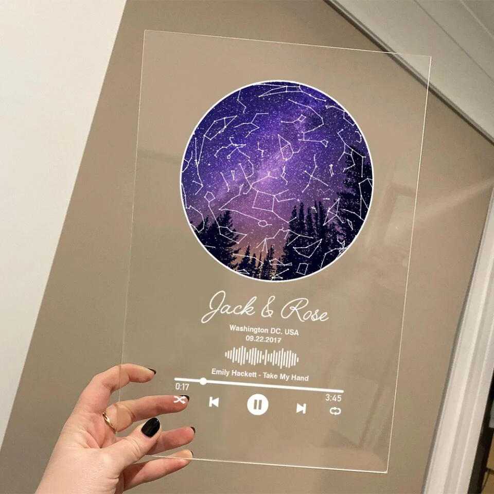 Personalized Valentine Gifts - Custom Star Map With Favorite Song Personalized Acrylic Plaque - Image 15