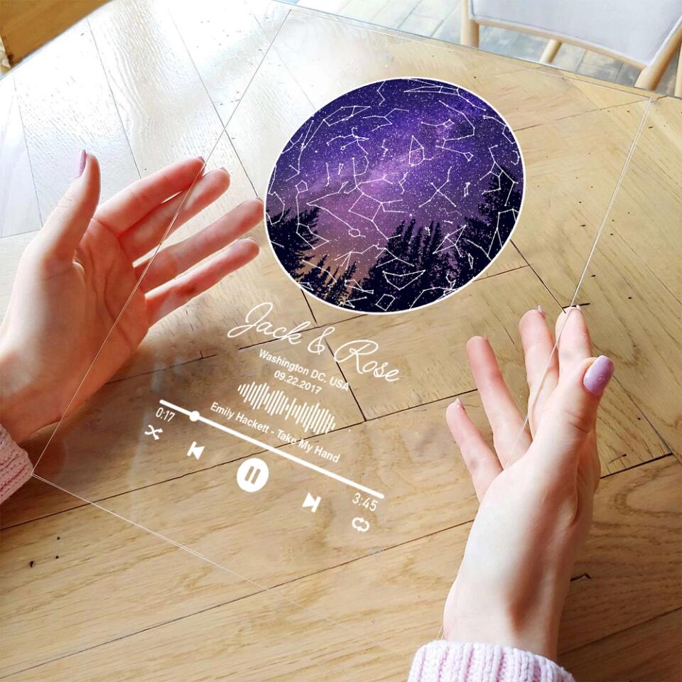 Personalized Valentine Gifts - Custom Star Map With Favorite Song Personalized Acrylic Plaque - Image 16