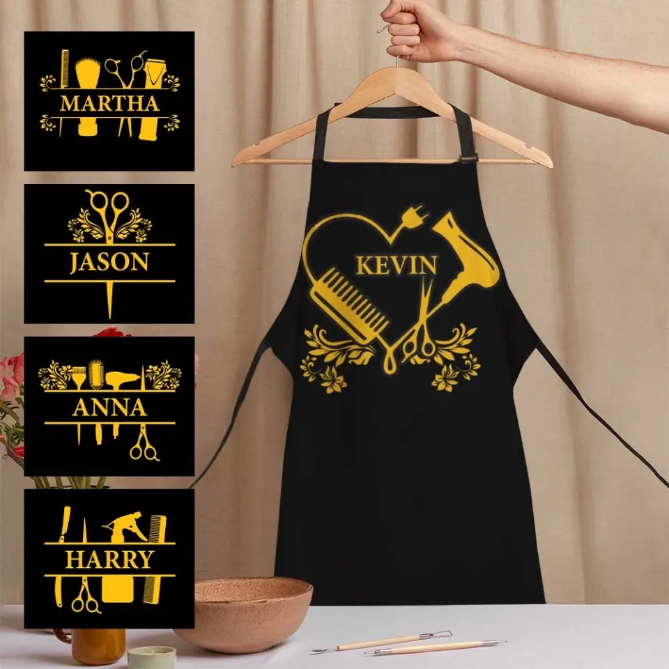 Custom Style And Name - Personalized Apron - Gift For Hairdresser - Image 5