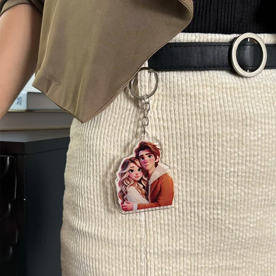 Personalized Valentine Gifts - Customized Cartoon Portrait - Personalized Portrait Keychain - Gift For Couple Friends - Image 6