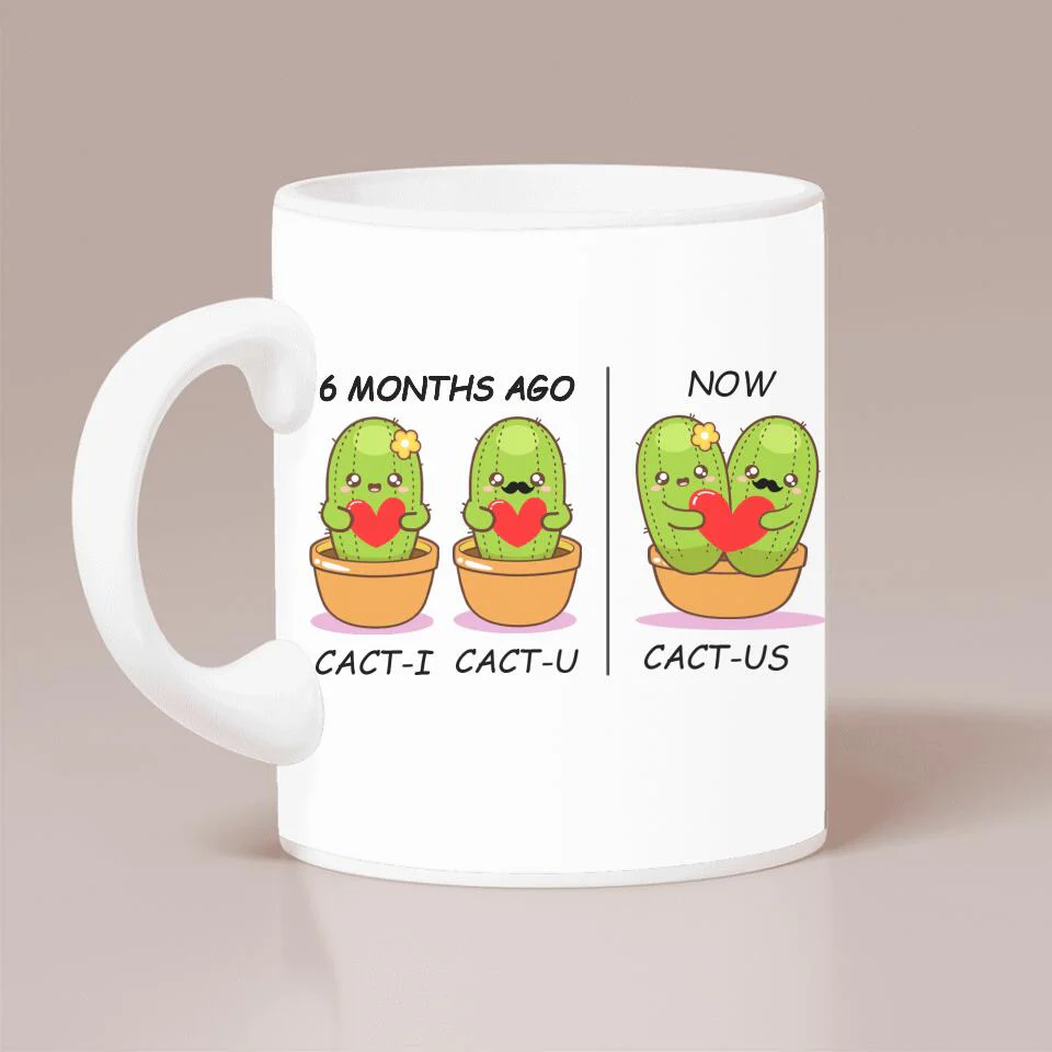 Cute Cactus Couple Cactus Custom Mug Anniversary Gift For Couple - Image 3