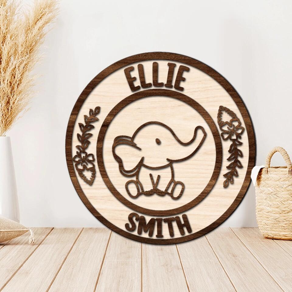 Cute Elephants Custom Wooden Art Birthday Gift For Children - Image 6