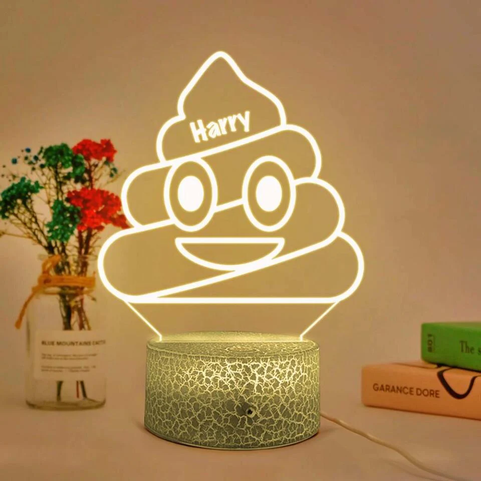 Cute Poop Face - Personalized 3D Led Lamp - Image 4