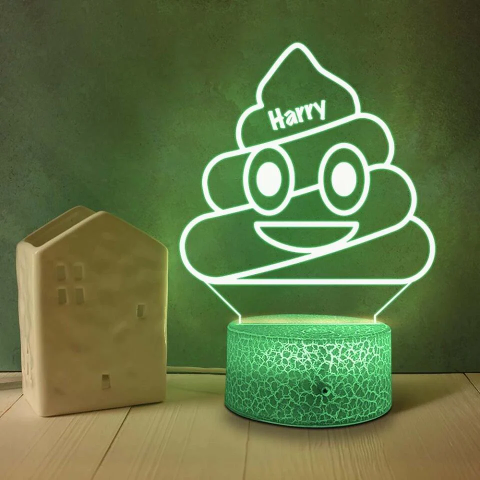 Cute Poop Face - Personalized 3D Led Lamp - Image 5