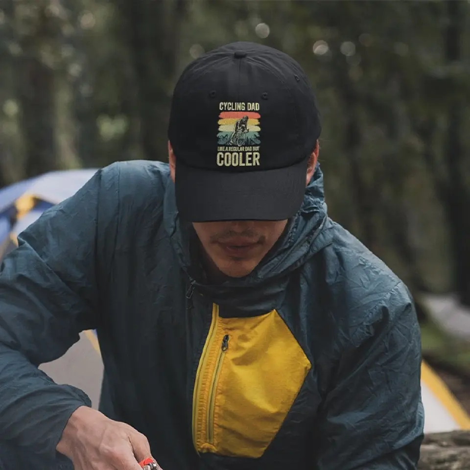 Cycling Dad Like A Regular Dad But Cooler Twill Cap - Image 6