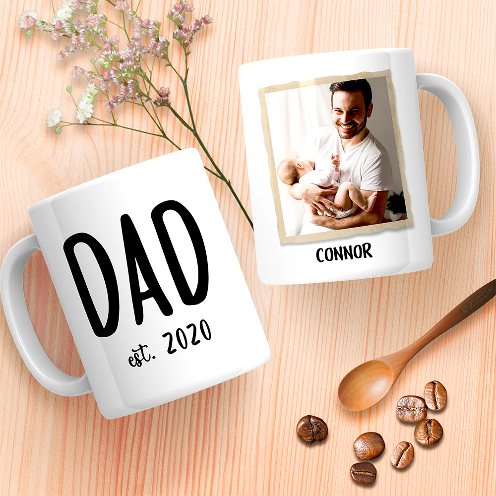 Dad Established Customized Photo Personalized Father's Day Mug - Image 7