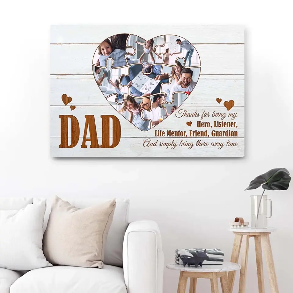Dad Thanks For Being My Hero - Custom Canvas Poster - Father's Day Gifts - Image 11