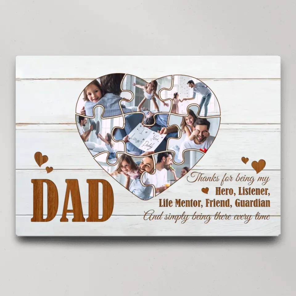 Dad Thanks For Being My Hero - Custom Canvas Poster - Father's Day Gifts - Image 2