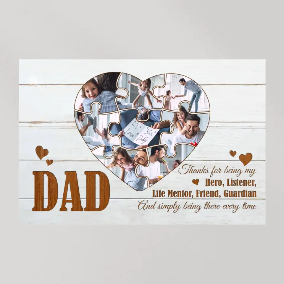 Dad Thanks For Being My Hero - Custom Canvas Poster - Father's Day Gifts - Image 8