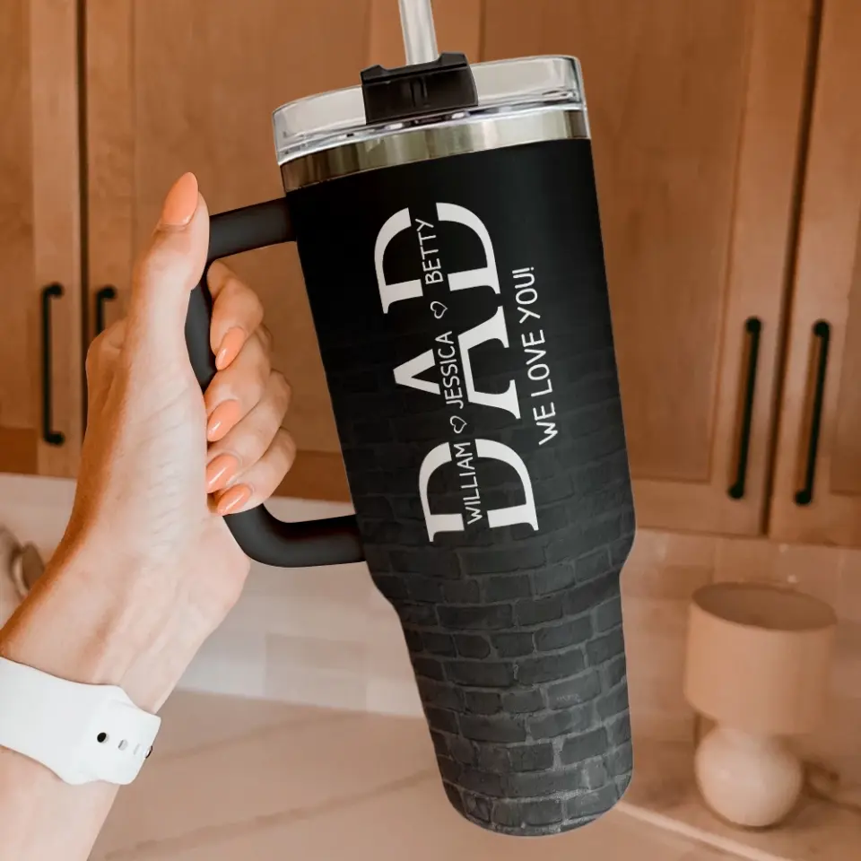 Dad We Love You Personalized 40oz Tumbler - Image 4