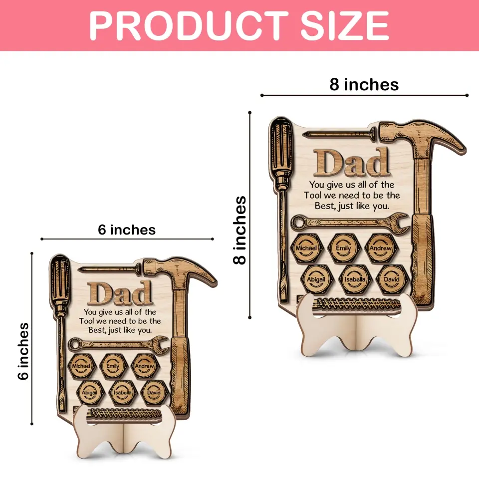 Dad You Give Us All Of The Tool Personalized Shape 2-Layer Wooden Sign - Image 6