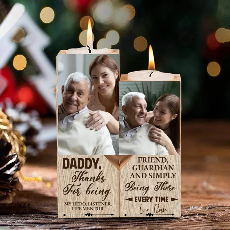 Daddy Thanks for Being my Hero Personalized Candle Holder - Image 2