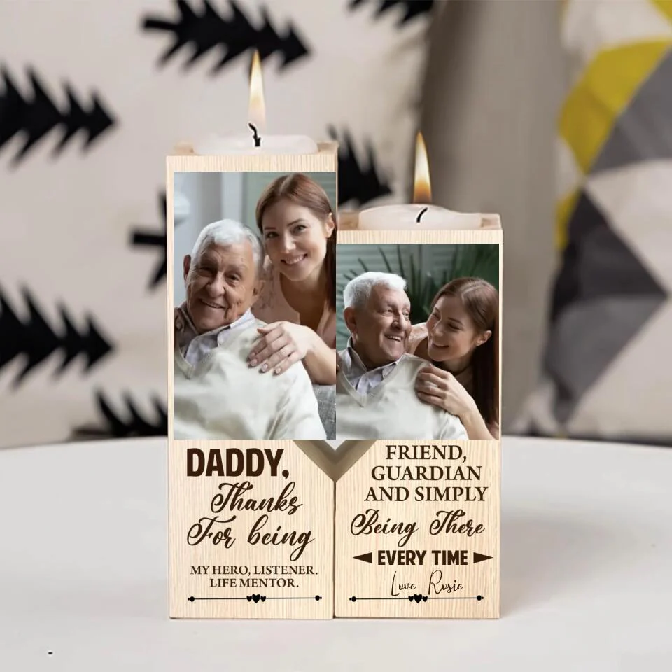 Daddy Thanks for Being my Hero Personalized Candle Holder - Image 5