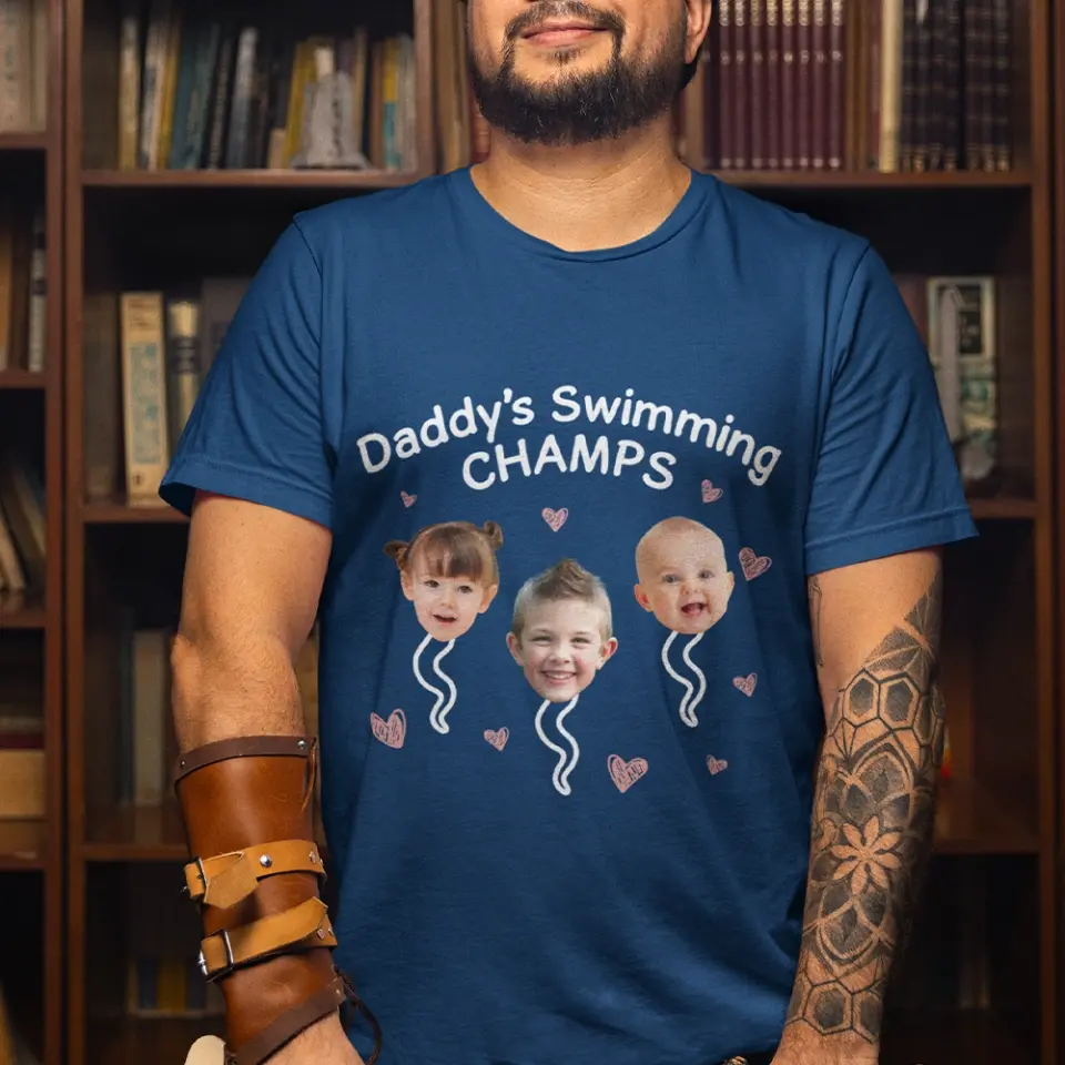 Daddy's Swimming Champs T-shirt - Image 6