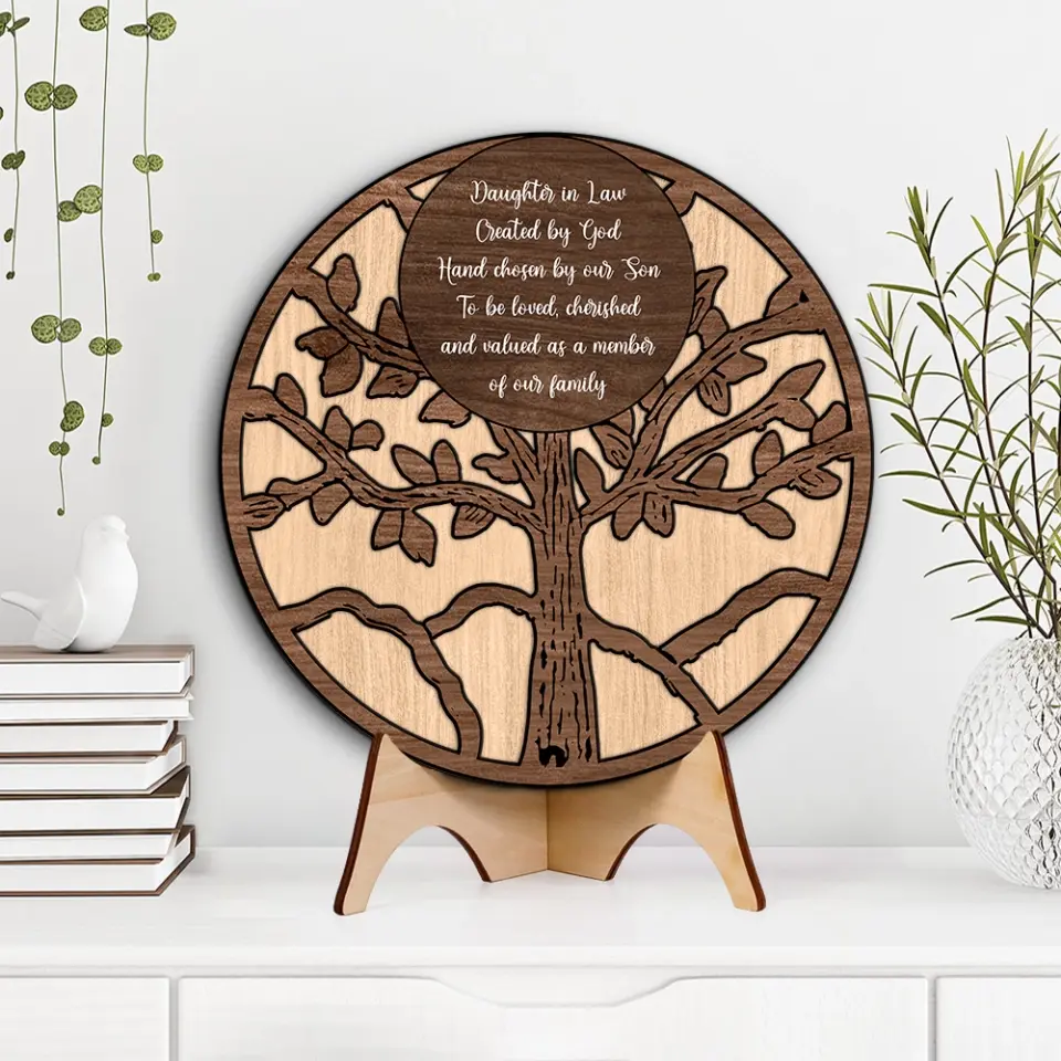 Daughter In Law Ceated By God Hand Chosen By Our Son Custom Art Piece Wedding Gift - Image 3