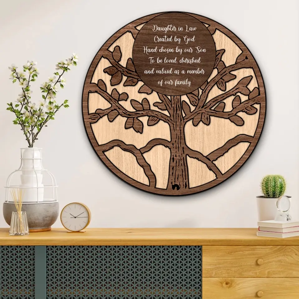 Daughter In Law Ceated By God Hand Chosen By Our Son Custom Art Piece Wedding Gift - Image 4