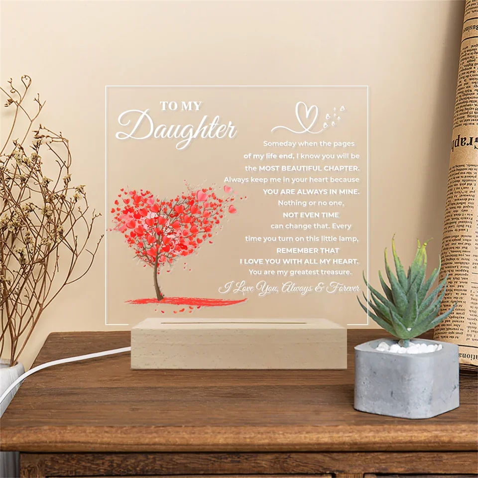 Personalized Gifts For Daughter - "Most Beautiful Chapter" LED Acrylic Plaque - Image 3