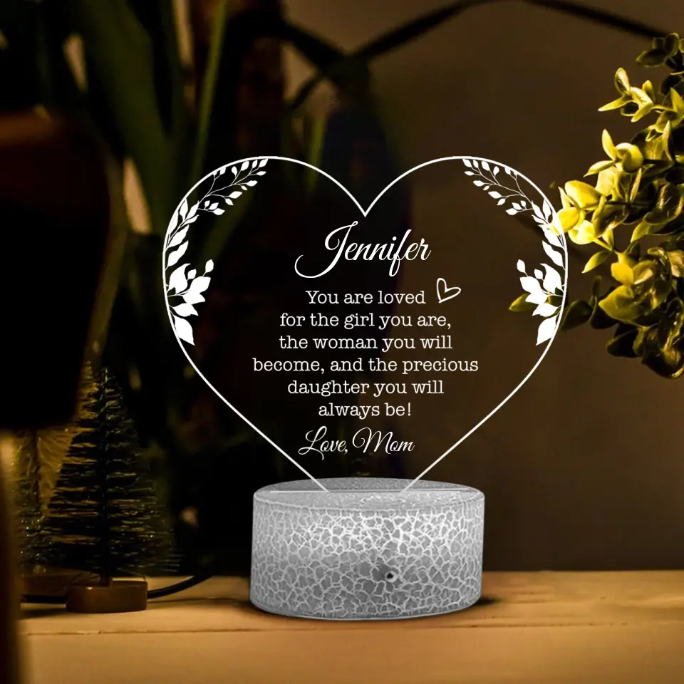 Daughter You're Loved for The Girl You Are Custom 3D Light Birthday Gift For Daughter - Image 2