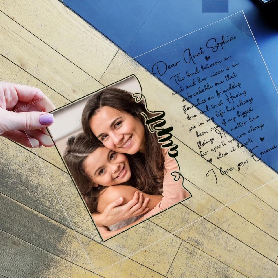 Dear Aunt The Bond Between An Aunt And Her Niece Custom Acrylic Plaque Anniversary Gift - Image 4
