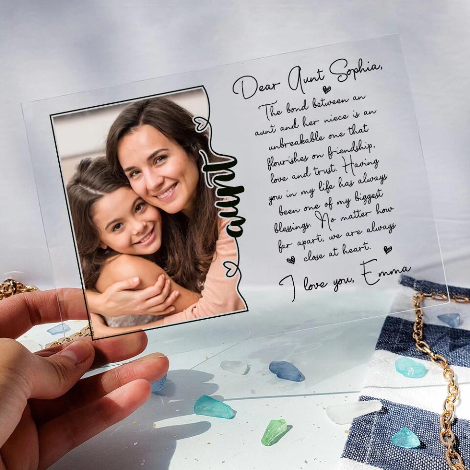 Dear Aunt The Bond Between An Aunt And Her Niece Custom Acrylic Plaque Anniversary Gift - Image 5