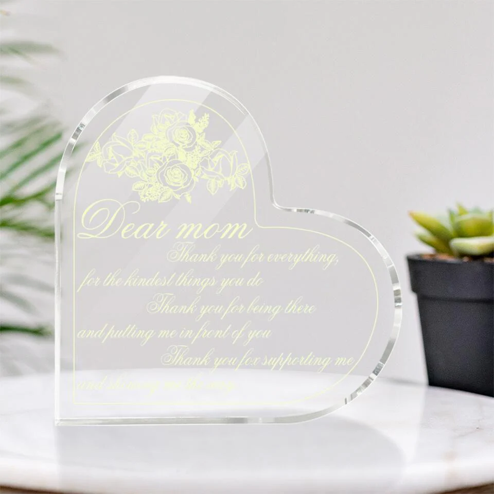Dear Mom Thank You For Everything For The Kindest Thing You Do-Best Heart Acrylic Plaque Gìt For Mother-209IHPTHAP137 - Image 3