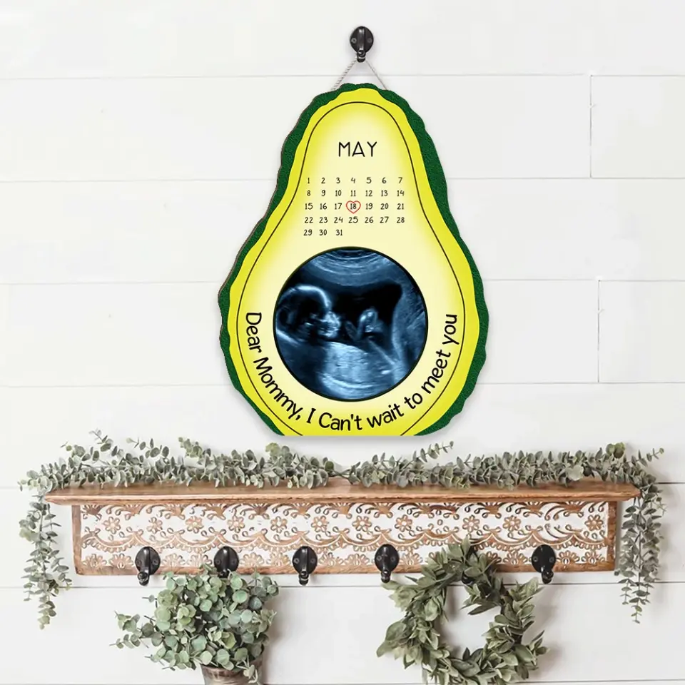 Dear Mommy I Can't Wait To Meet You Personalized Wooden Sign - Image 3