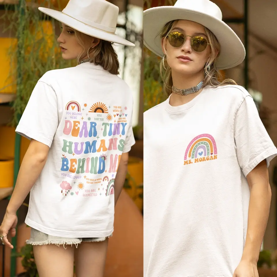 Dear Tiny Human Behind Me T-Shirt For Teachers Back To School - Image 6
