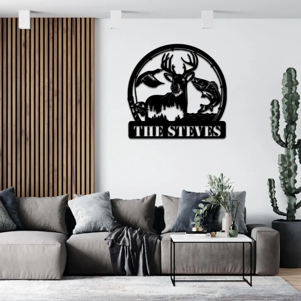 Deer Duck And Bass Fishing Custom Metal Sign Gift For Hunters - Image 8