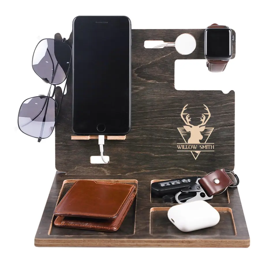 Deer Hunting - Personalized Dock Station - Hunting Gift For Dad Grandpa - Image 2