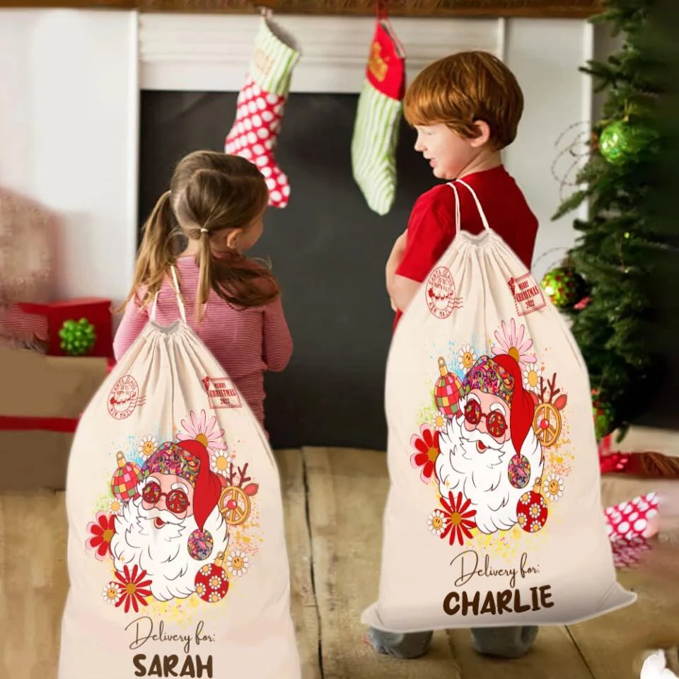 Merry Christmas - Delivery For - Custom Name Santa Sack - Christmas Gift for Kids - Image 4