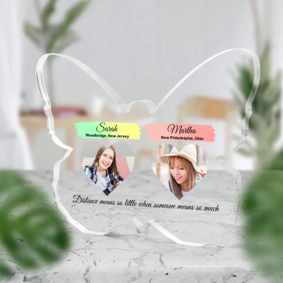 Distance Means So Little When Someone Means So Much Personalized Acrylic Plaque - Image 2