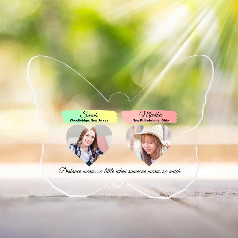 Distance Means So Little When Someone Means So Much Personalized Acrylic Plaque - Image 3